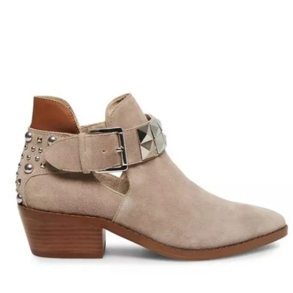 Steve Madden Zenna Suede Booties in Taupe Size 7 Western Cowboy Rodeo Festival - Picture 1 of 11